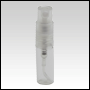 2ml Clear Glass Bottle with Clear Spray Pump and Clear Cap. Good for use as a sample.