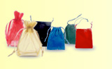 Velveteen pouches and organza bags