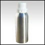 Aluminum bottle with plastic plug and white tear off cap.  Capacity : 250ml (8oz)