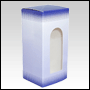 Blue Border design folding carton box with window. 
Size: 1.5\deep x 1.5