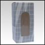 Silver Shade Check design folding carton box with window. Size: 1.5\deep x 1.5