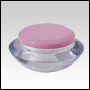 Clear Plastic Cream Jar with Pink Cap. Capacity: 15ml (1/2oz)