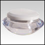 Clear Plastic Cream Jar with White Cap. Capacity: 15ml (1/2oz)