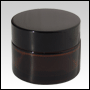 Amber Glass Cream Jar with Black Cap. Capacity: 30ml (1oz)