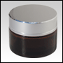 Amber Glass Cream Jar with Silve rCap. Capacity: 30ml (1oz)