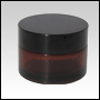 Amber Glass Cream Jar with Black Cap. Capacity: 40ml(1 1/3oz)
