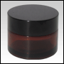 Amber Glass Cream Jar with Black Cap. Capacity: 5ml (1/6oz)