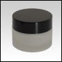 Frosted Glass Cream Jar with Black Cap. Capacity: 30ml (1oz)