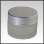 Frosted Glass Cream Jar with Silver Cap. Capacity: 30ml (1oz)