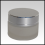 Frosted Glass Cream Jar with Silver Cap. Capacity: 40ml(1 1/3oz)