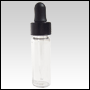 Clear Glass Perfume vials w/Black Dropper.Capacity: 1 dram (3.5ml)