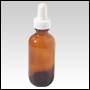 Amber glass bottle w/ White Dropper. Capacity: 1oz(30ml)