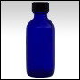 Cobalt Blue glass essential oil bottle w/cap.  Capacity: 2oz(60ml)