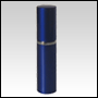 Blue metal shell perfume purse atomizer bottle.   Capacity: 5ml.