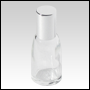 Clear roll-on bell shaped bottle with Silver cap. Capacity: 10 ml (1/3 oz)