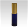 5ml (1/6oz) Blue glass cylindrical bottle with Matte Gold metal sprayer and cap. 