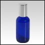 Boston round Cobalt Blue glass roll on bottle with Silver cap.  Capacity : 60ml (2oz)