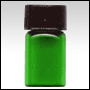 Green Glass vial w/black cap. Capacity: 2ml (5/8 dram)