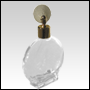 Circle glass bottle with Ivory Bulb sprayer and golden fitting. Capacity: 3.5oz (100 ml)