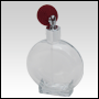 Circle glass bottle with Red Bulb sprayer and silver fitting. Capacity: 3.5oz (100 ml)