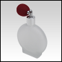 Frosted Circle glass bottle with Red Bulb sprayer and silver fitting. Capacity: 3.5oz (100 ml)