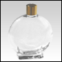 Clear glass Circle bottle with Gold Cap.Capacity: 100ml(3.57oz) 