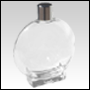 Clear glass Circle bottle with Silver Cap.Capacity: 100ml(3.57oz) 