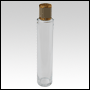 Cylindrical Slim clear glass tall bottle with Ivory Leather-type cap. Capacity: Up to 102 mL (~3.45