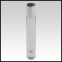 Cylindrical Tall clear glass Roll on bottle with Shiny Silver cap. Capacity : 9ml 