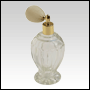 100ml (3.5 oz) Diva clear glass bottle with Ivory Gold Bulb Sprayer and Gold fitting. 