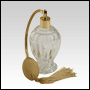 100ml (3.5 oz) Diva Clear Glass bottle with a Gold Bulb Sprayer and Tassel with Gold fitting.