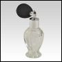 30ml (1 oz) Diva clear glass bottle with Black Bulb Sprayer and Silver fitting. 