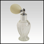 30ml (1 oz) Diva clear glass bottle with Ivory Bulb Sprayer and Silver fitting. 