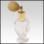 Diva glass bottle with Gold Bulb sprayer and golden fitting. Capacity: 1.64oz(46ml)