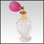 ***OUT OF STOCK***Diva glass bottle with Pink Bulb sprayer and golden fitting. Capacity: 1.64oz(46ml)