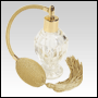 Diva glass bottle with Gold Bulb sprayer with tassel and  golden fitting. Capacity: 1.64oz (46ml)