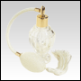 Diva glass bottle with Ivory Bulb sprayer with tassel and golden fitting. Capacity: 1.64oz (46ml)
