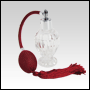 Diva glass bottle with Red Bulb sprayer with tassel and silver fitting. Capacity: 1.64oz (46ml)
