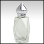 Diamond shaped glass bottle w/Silver color dome cap. Capacity: 1/2oz (15ml)