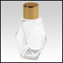 ***OUT OF STOCK***30 ml (1 oz) Clear glass diamond-shaped bottle with a Gold plastic cap.