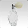 Diamond Glass Bottle with Ivory Bulb sprayer and silver fitting. Capacity: 2oz (60ml)