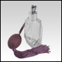 Diamond glass bottle with Lavender Bulb sprayer with tassel and silver fitting. Capacity: 2oz (60ml)