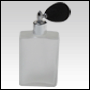 Frosted Elegant glass bottle with Black Bulb sprayer and silver fitting. 3.5oz