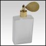 Frosted Elegant glass bottle with Gold Bulb sprayer and golden fitting. 3.5oz