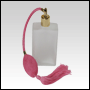  Frosted Elegant bottle, Pink Bulb sprayer, tassel and golden fitting. 3.5oz