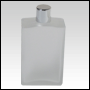 Elegant Frosted Glass Bottle with Silver screw on cap. Capacity: 100ml (3.3oz) 