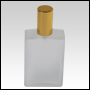 100ml (3.3oz) Elegant Frosted Glass Bottle with Gold Spray top and cap.