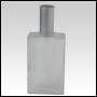 100ml (3.3oz) Elegant frosted Glass Bottle with Matte Silver Spray top and cap.