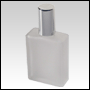 30 ml (1 oz) Elegant rectangular frosted glass bottle with a silver cap.