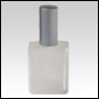 1oz (30ml) Frosted Elegant Spray Bottle with Matte Silver Cap and Spray Pump.